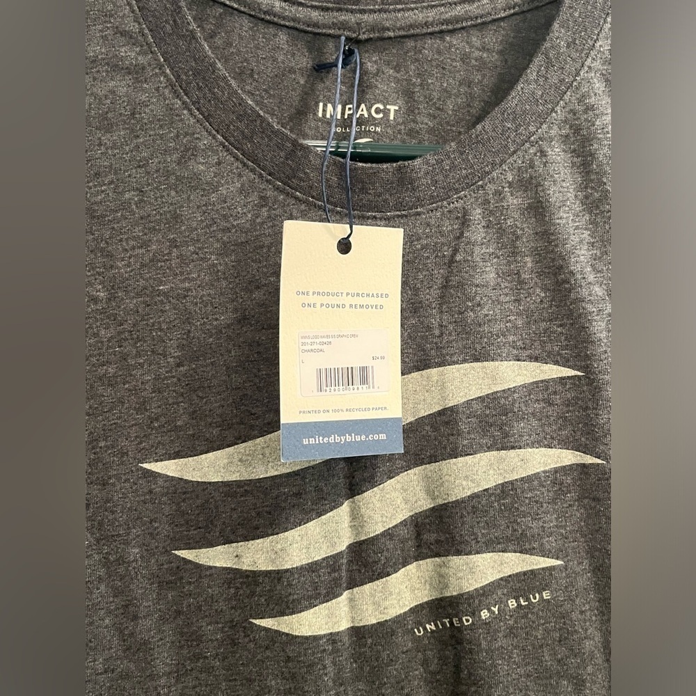 Women's Gray United By Blue Graphic T-Shirt, size large, new! - Picture 3 of 6